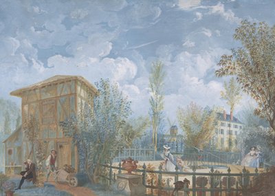 Figures in a Garden by Jean Démosthène Dugourc